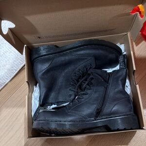 Dr Marten Black Leather Combat Boots